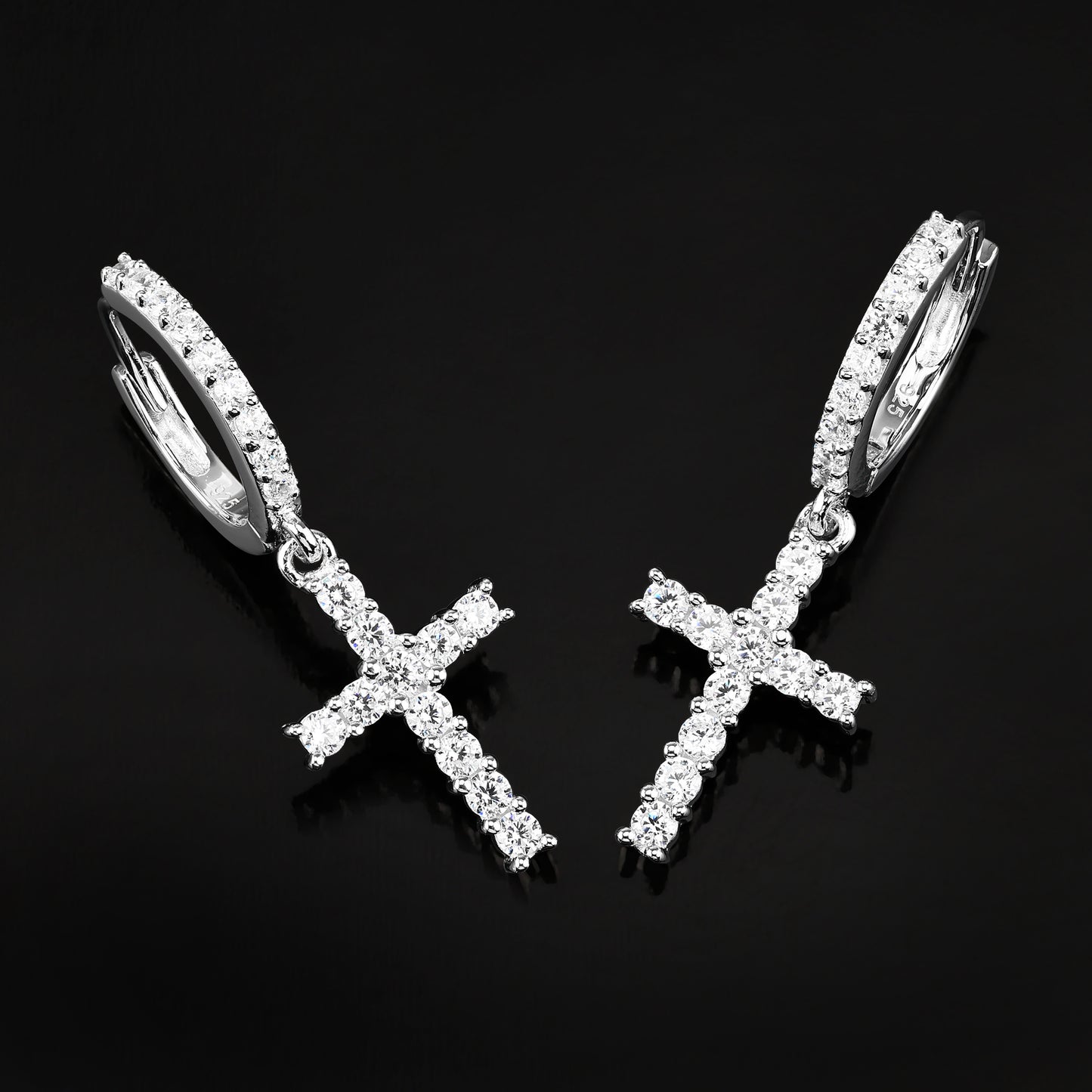 Single Row Cross Earrings