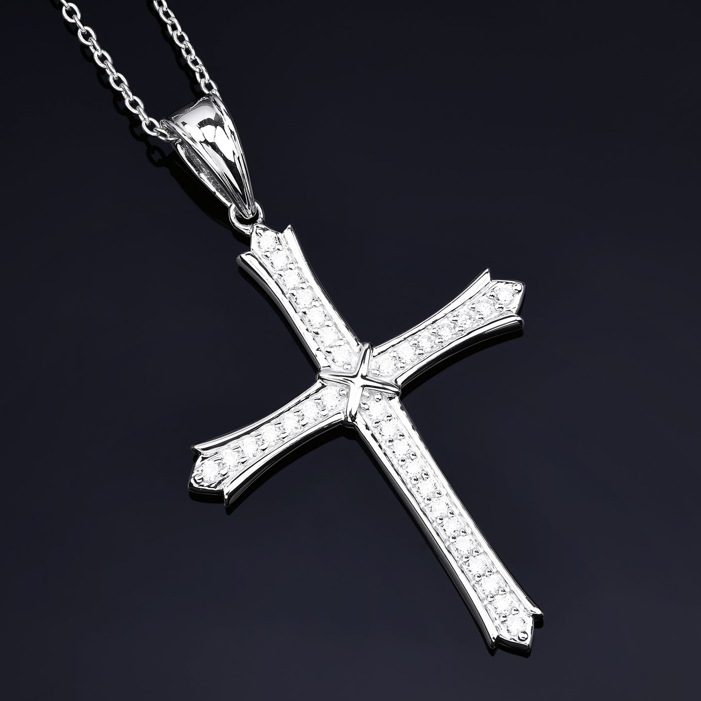 THREE ROW CROSS PENDANT