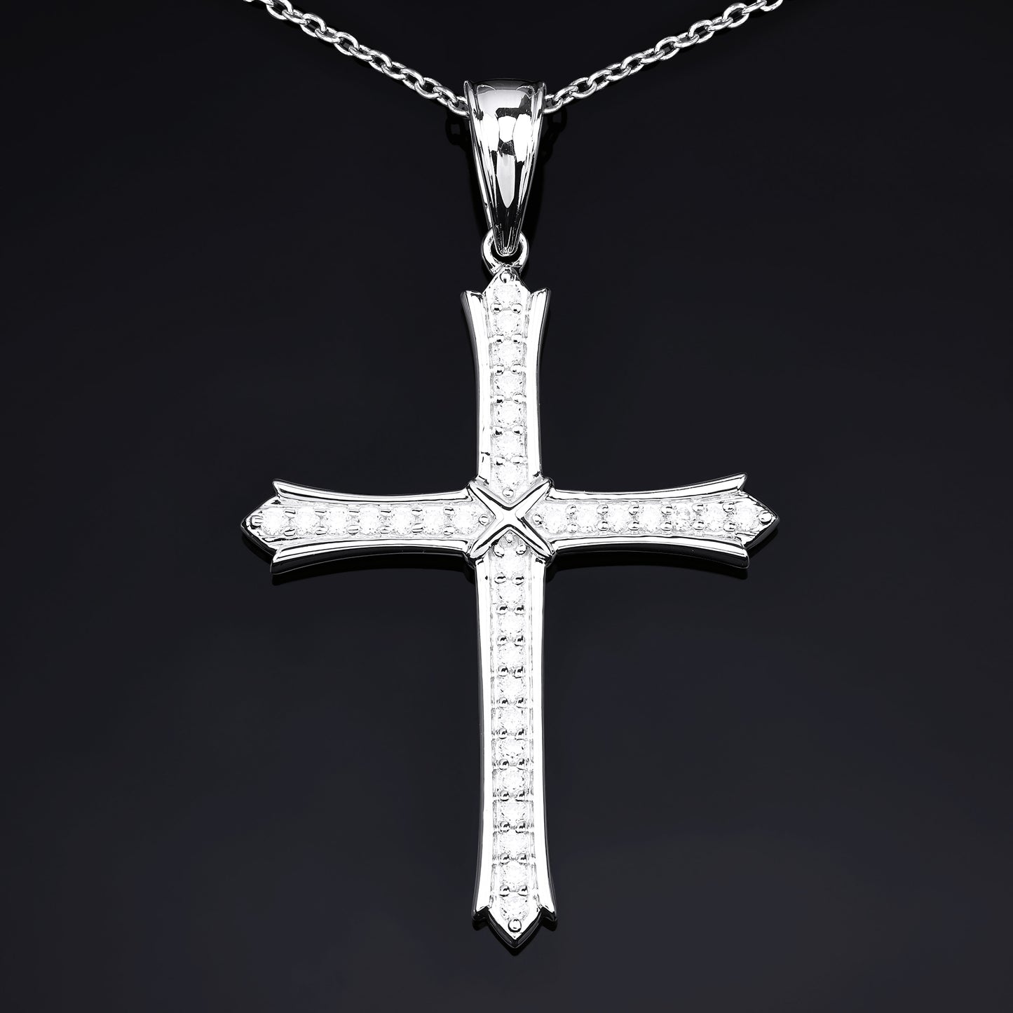 THREE ROW CROSS PENDANT