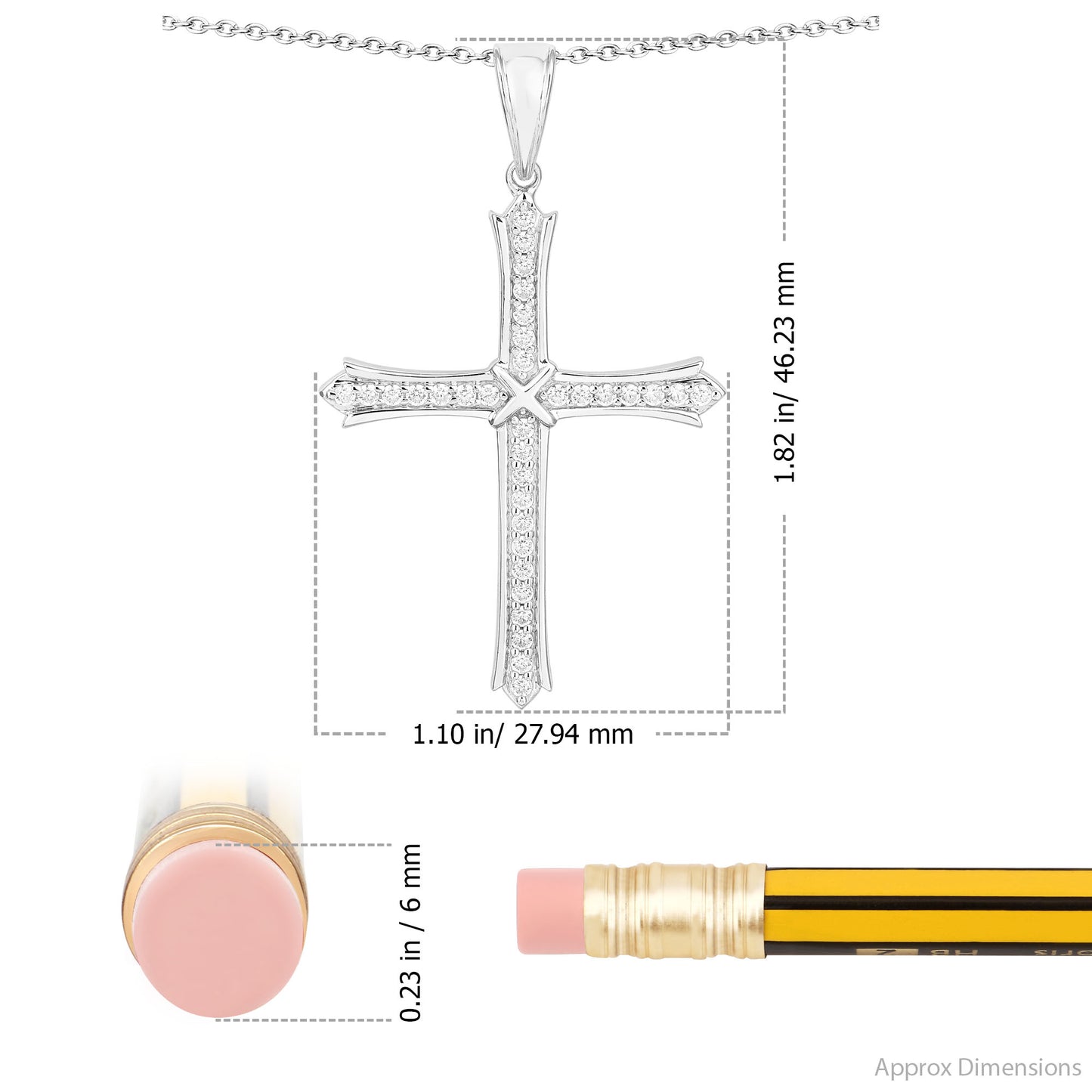 THREE ROW CROSS PENDANT