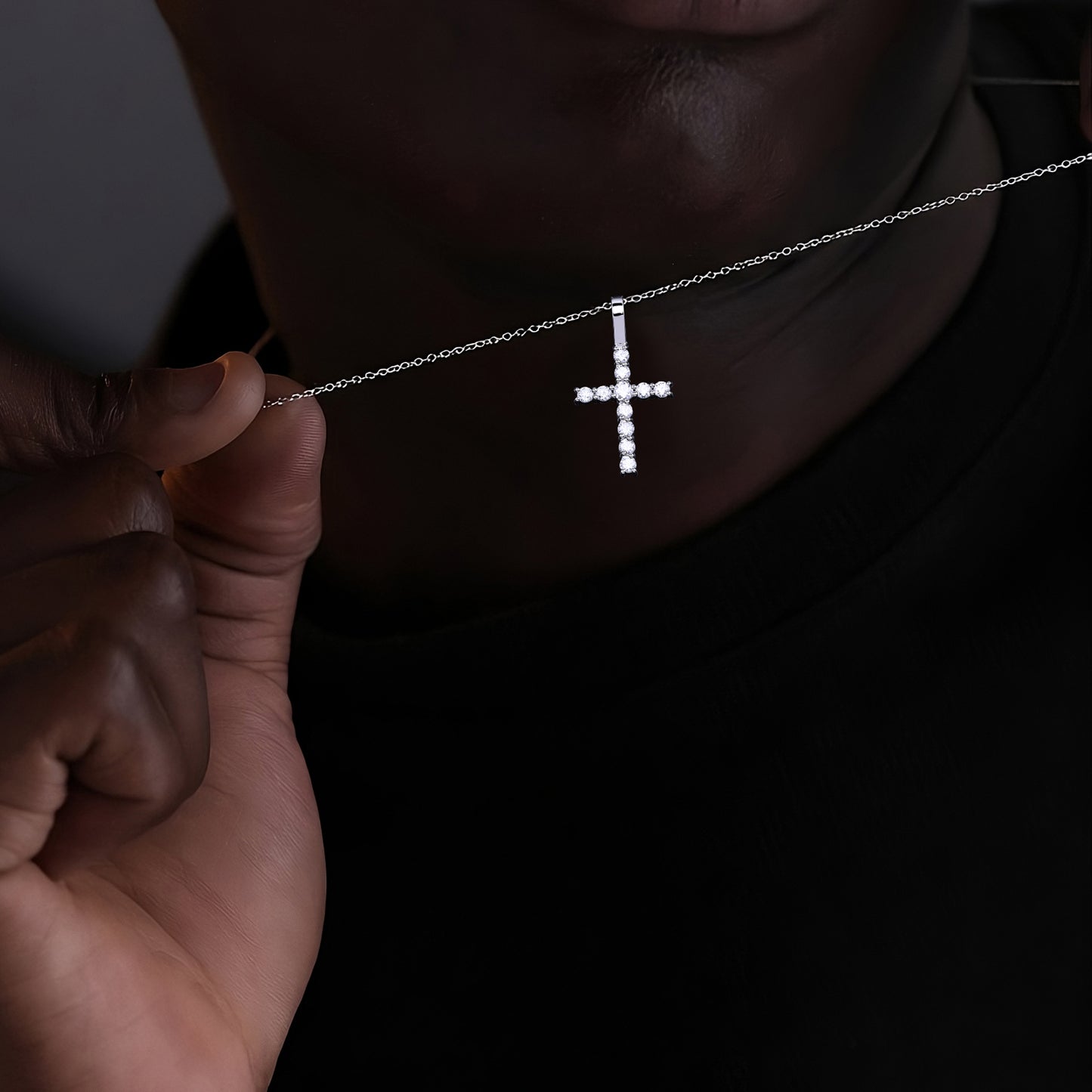 Single Row Cross Pendant