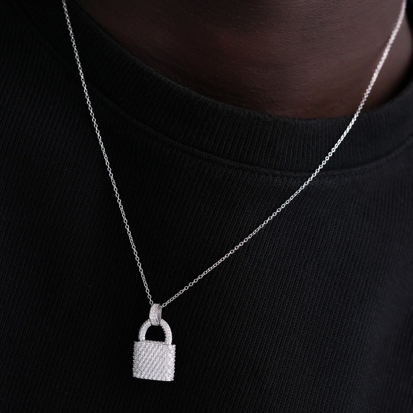Pave Padlock Pendant