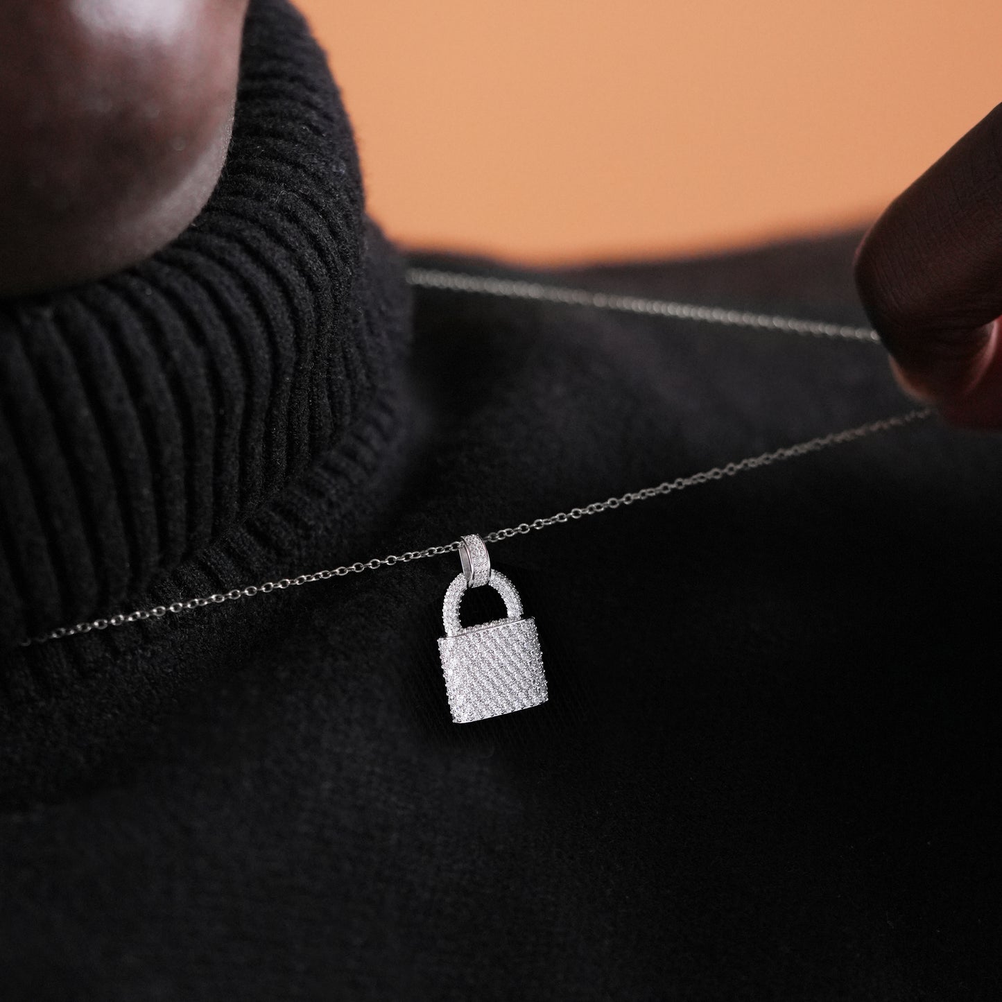 Pave Padlock Pendant