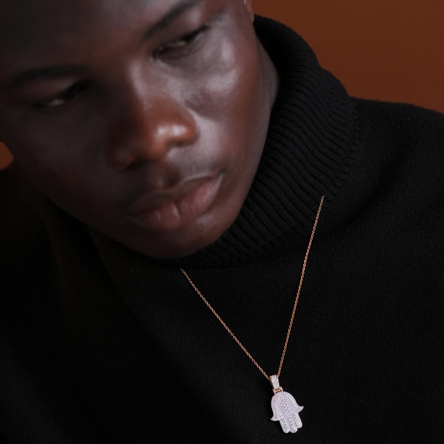 Layered Hamsa Hand Pendant