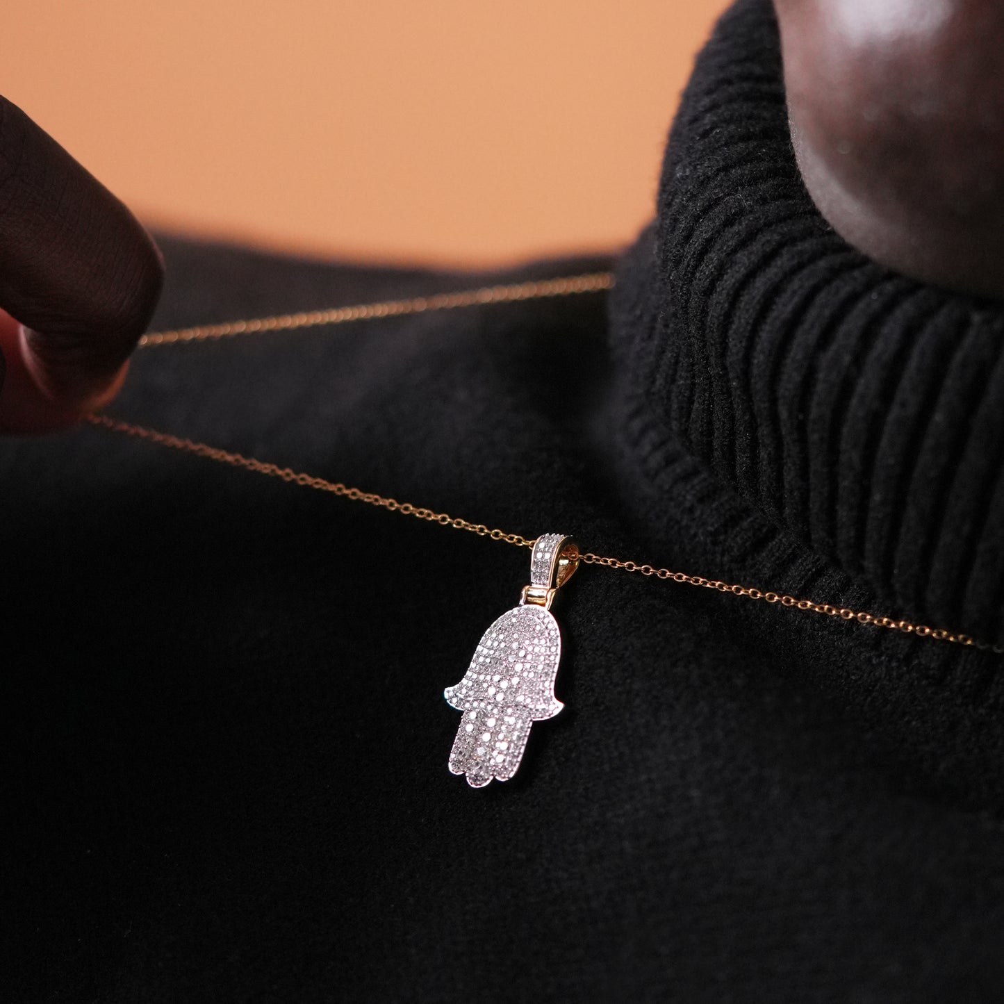 Layered Hamsa Hand Pendant