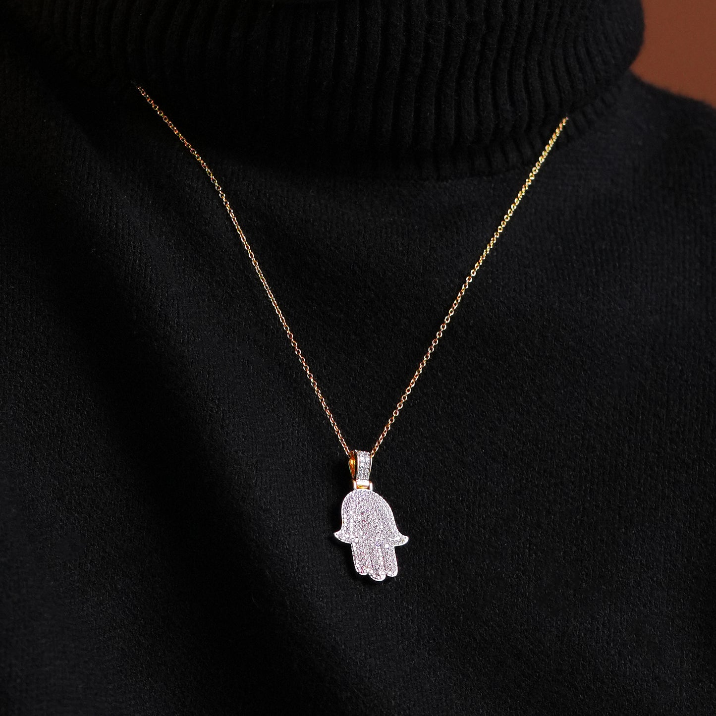 Layered Hamsa Hand Pendant