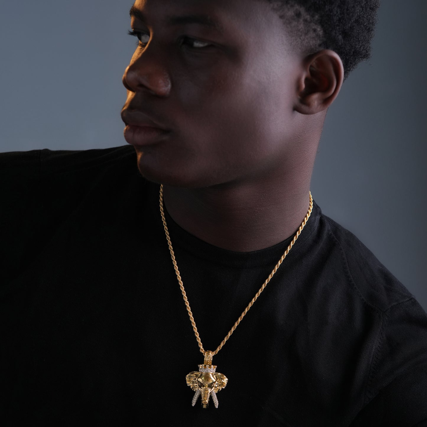 Hip Hop Elephant King Pendant