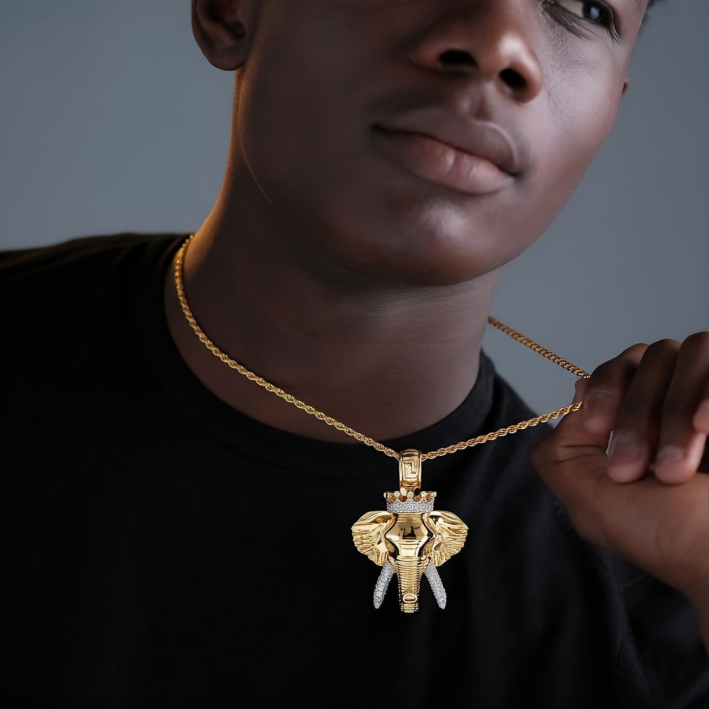 Hip Hop Elephant King Pendant