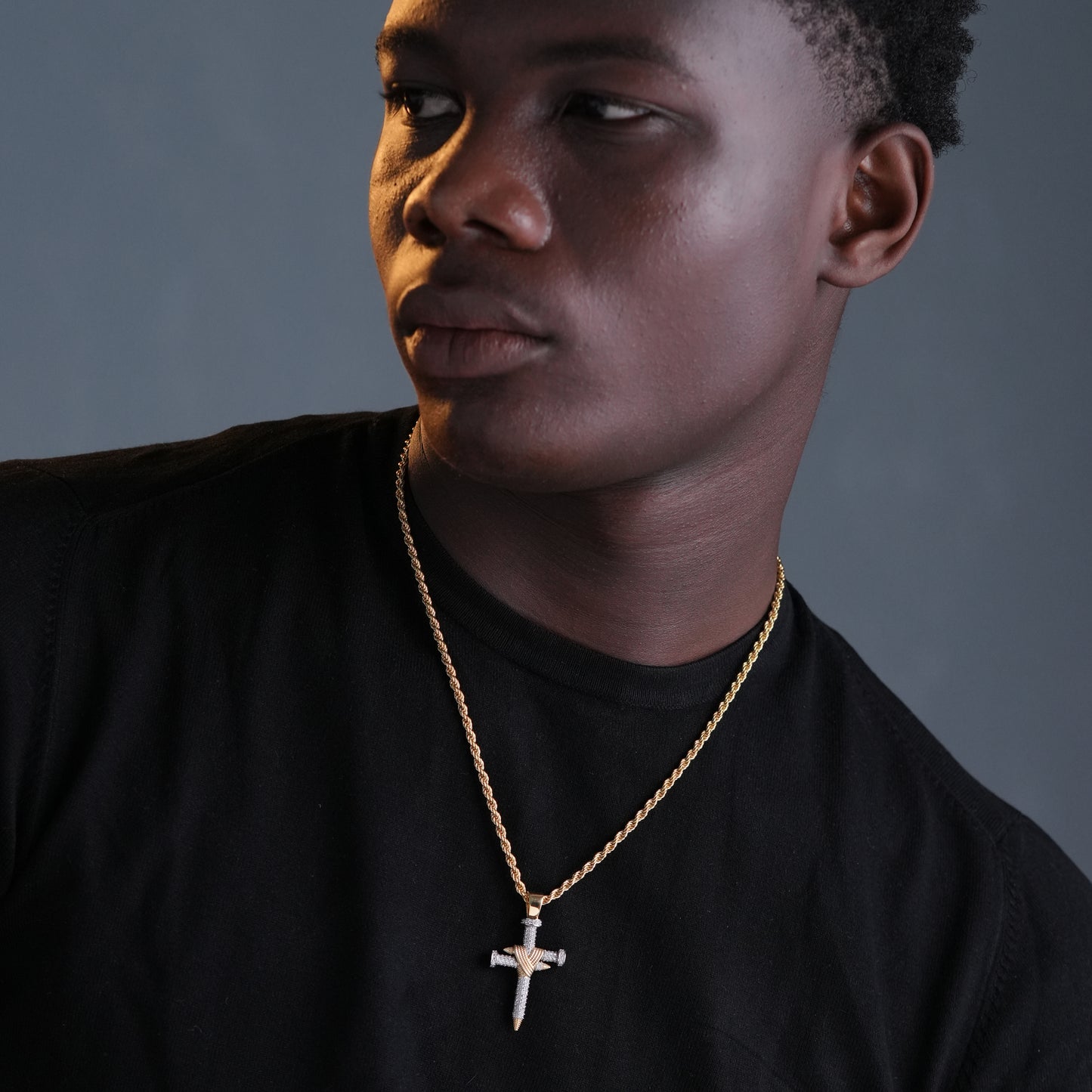 Double Nail Cross X Pendant