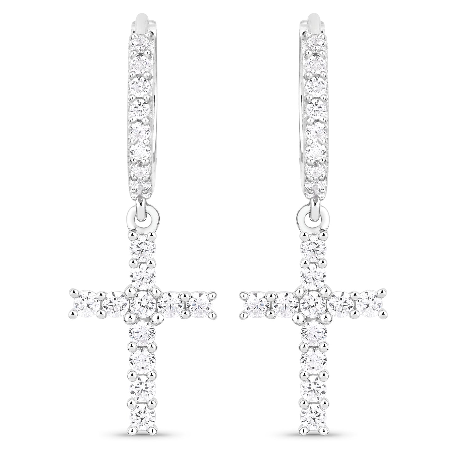 Single Row Cross Earrings