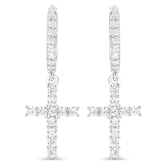 Single Row Cross Earrings