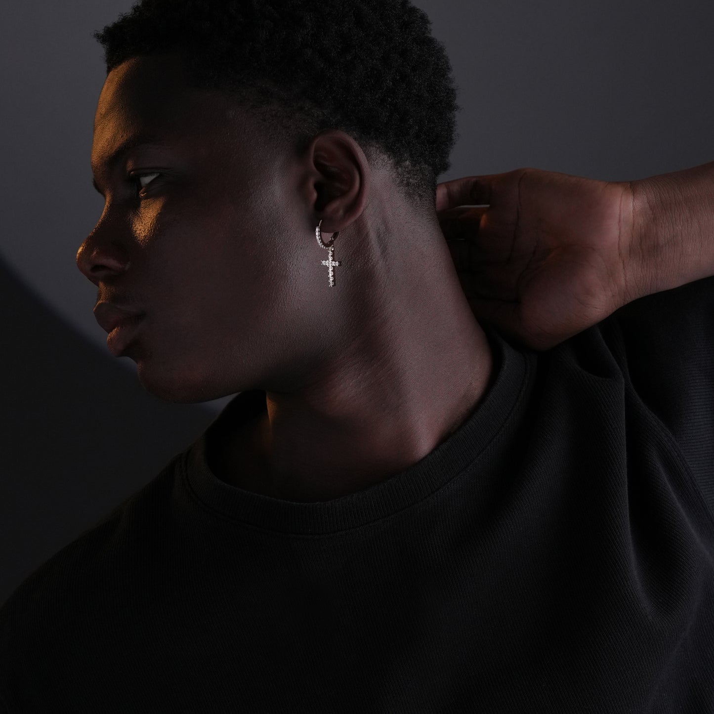 Single Row Cross Earrings