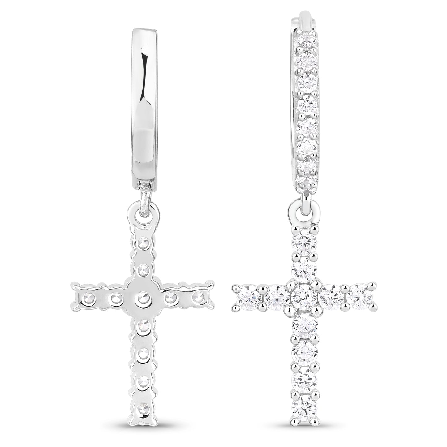 Single Row Cross Earrings