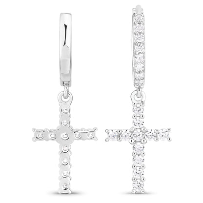 Single Row Cross Earrings