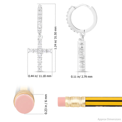 Single Row Cross Earrings