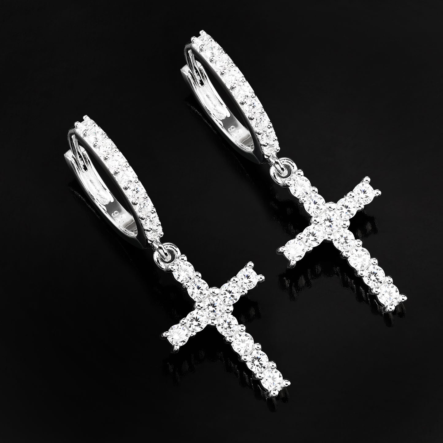 Single Row Cross Earrings