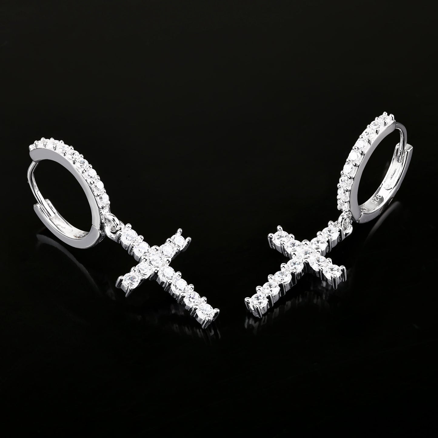 Single Row Cross Earrings