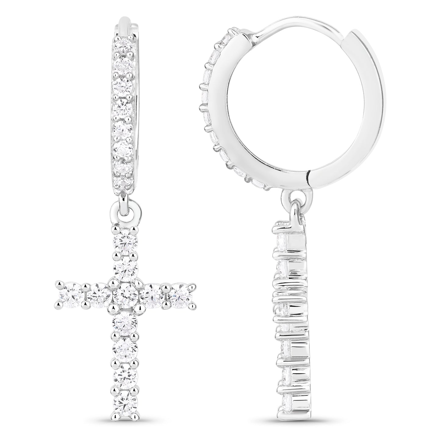 Single Row Cross Earrings