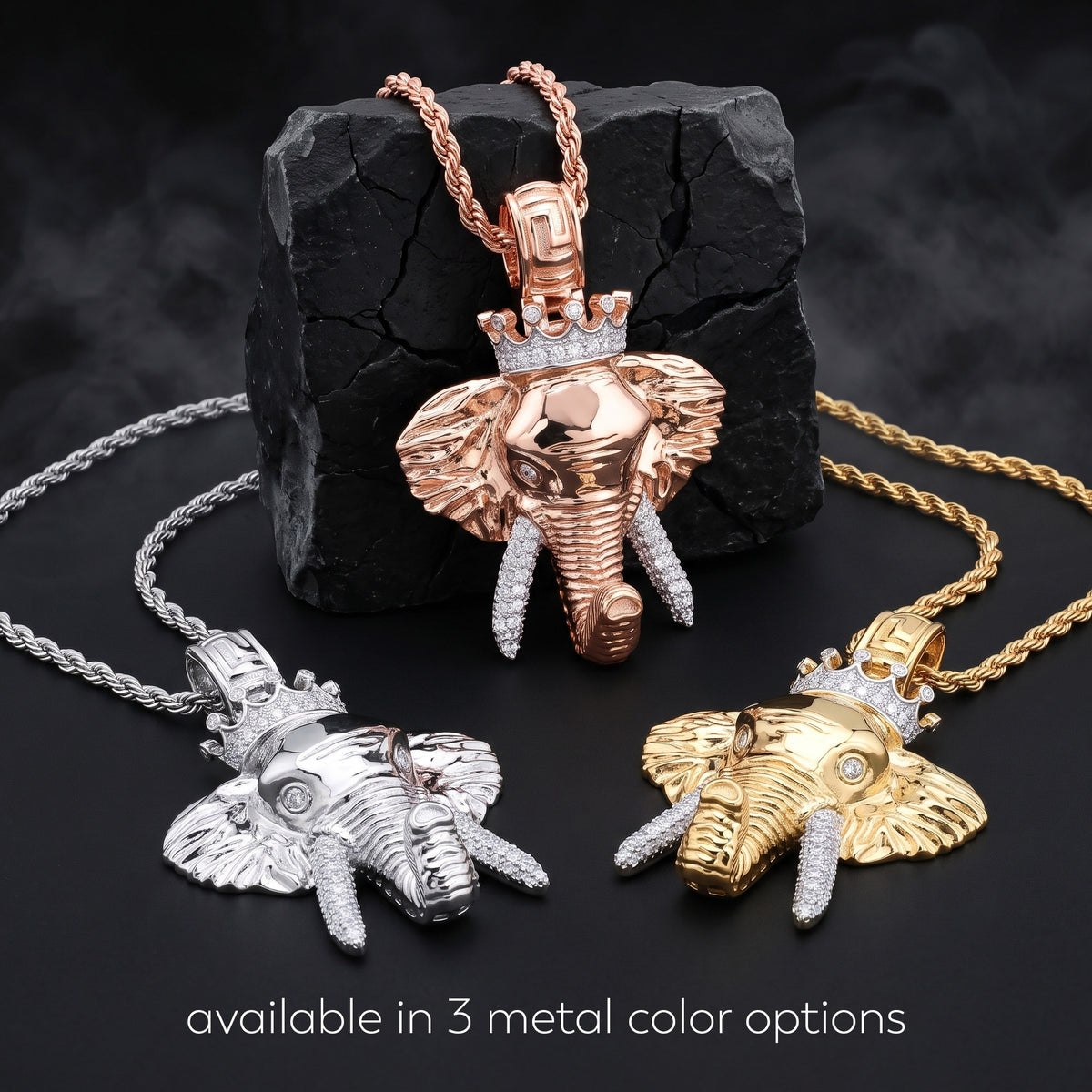 Hip Hop Elephant King Pendant