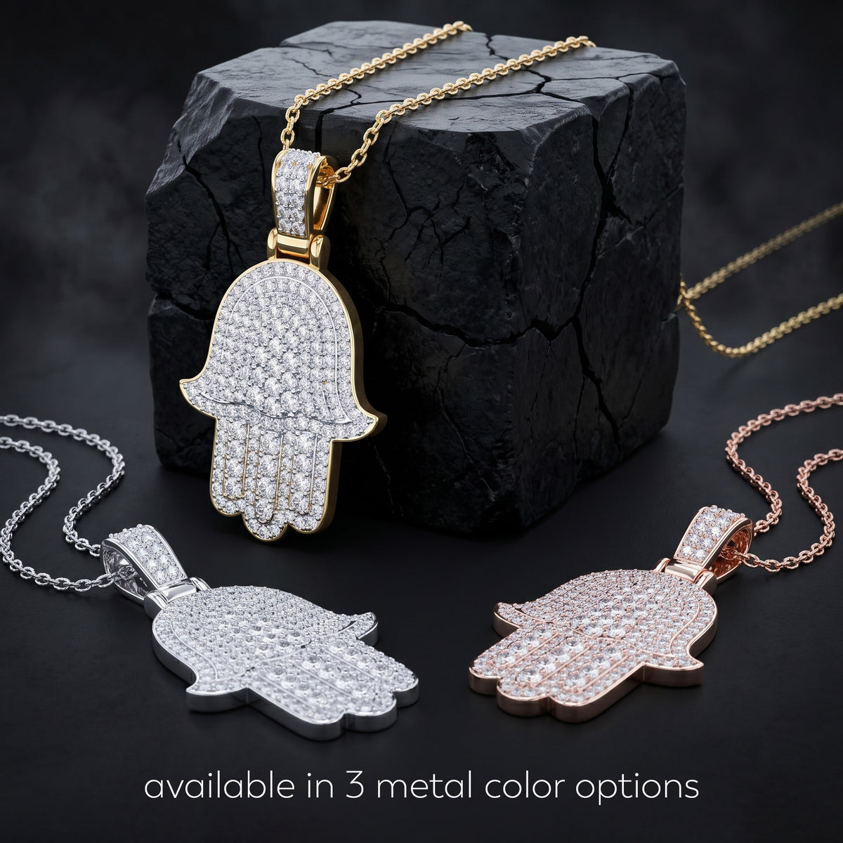 Layered Hamsa Hand Pendant