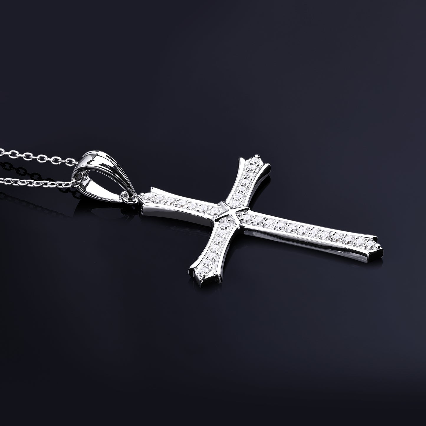 THREE ROW CROSS PENDANT