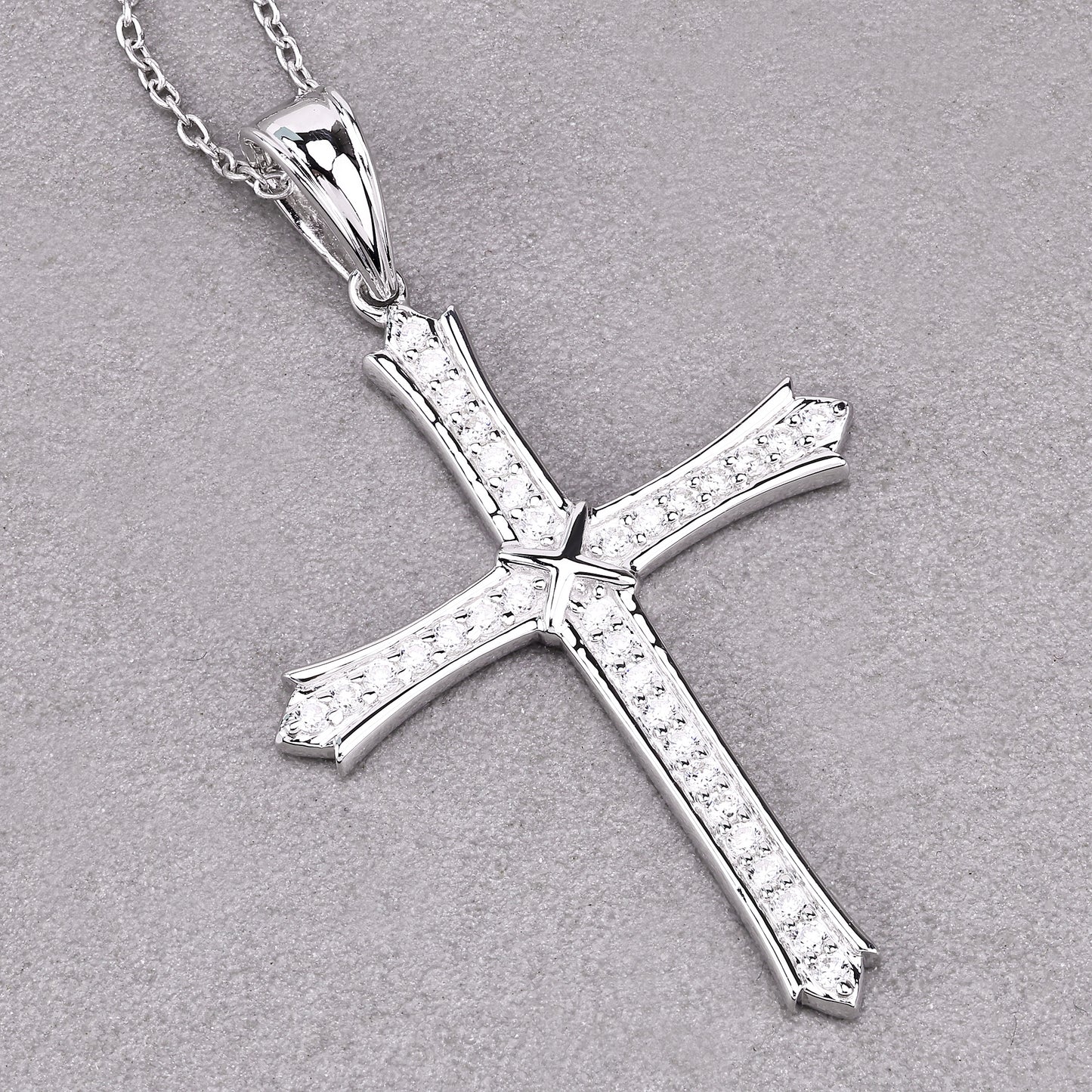 THREE ROW CROSS PENDANT
