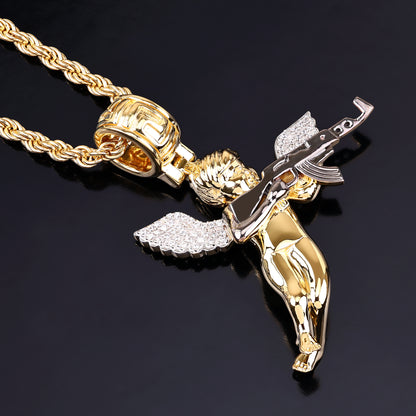 Angel Shooting Gun Pendant