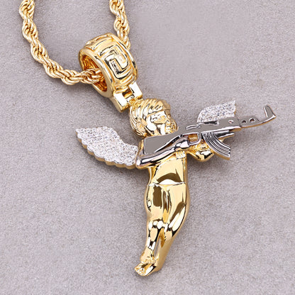 Angel Shooting Gun Pendant