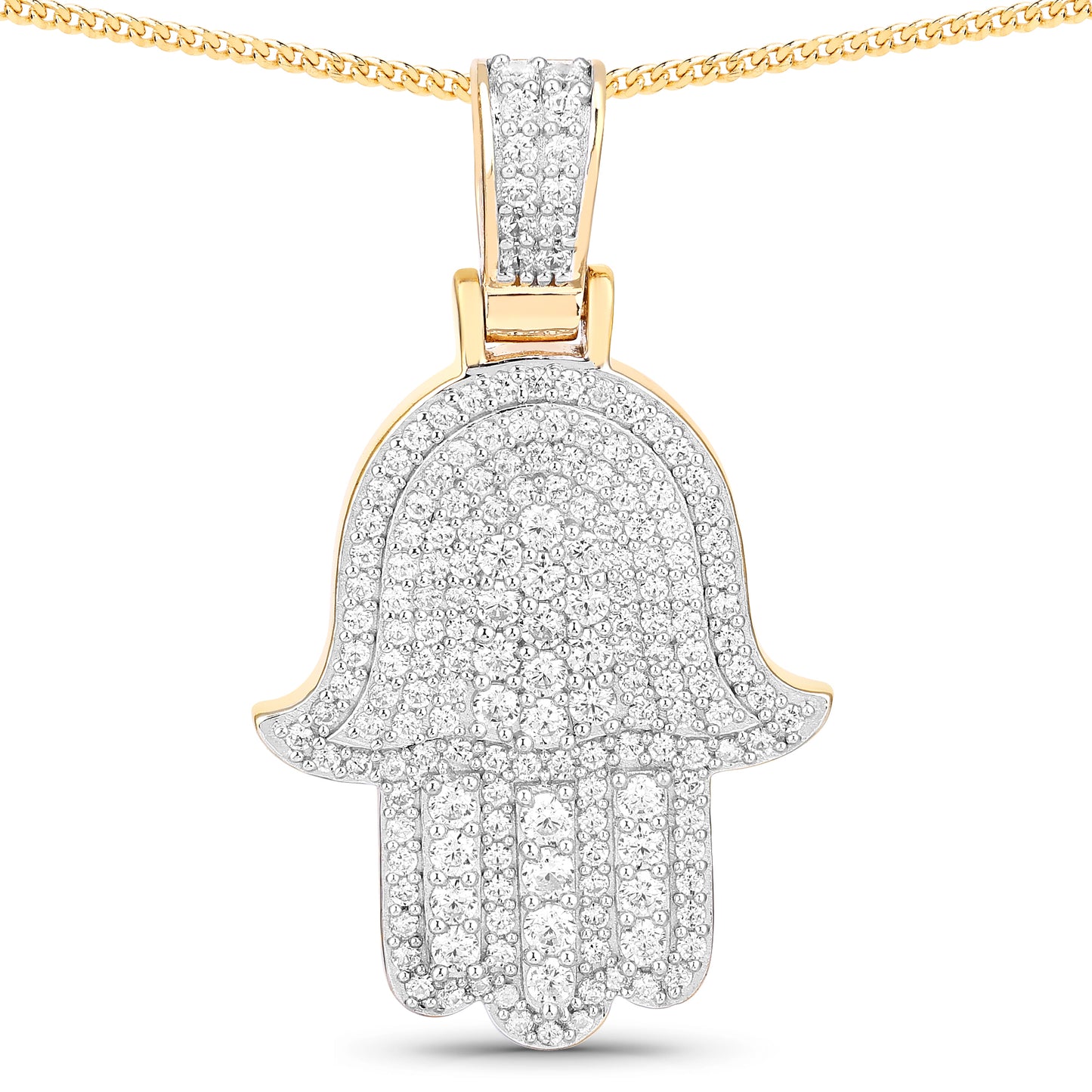 Layered Hamsa Hand Pendant