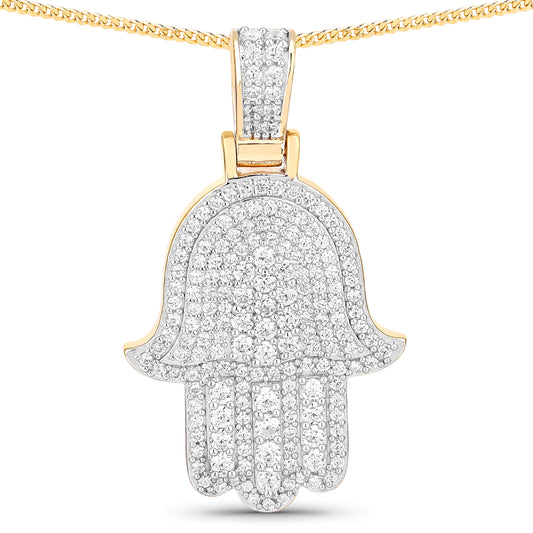Layered Hamsa Hand Pendant