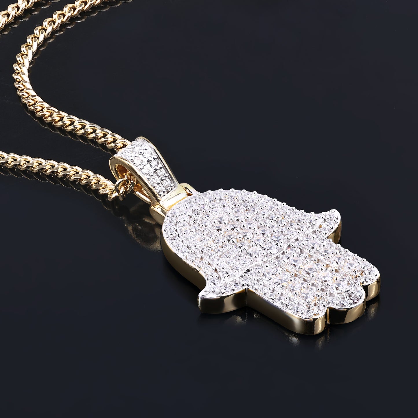 Layered Hamsa Hand Pendant