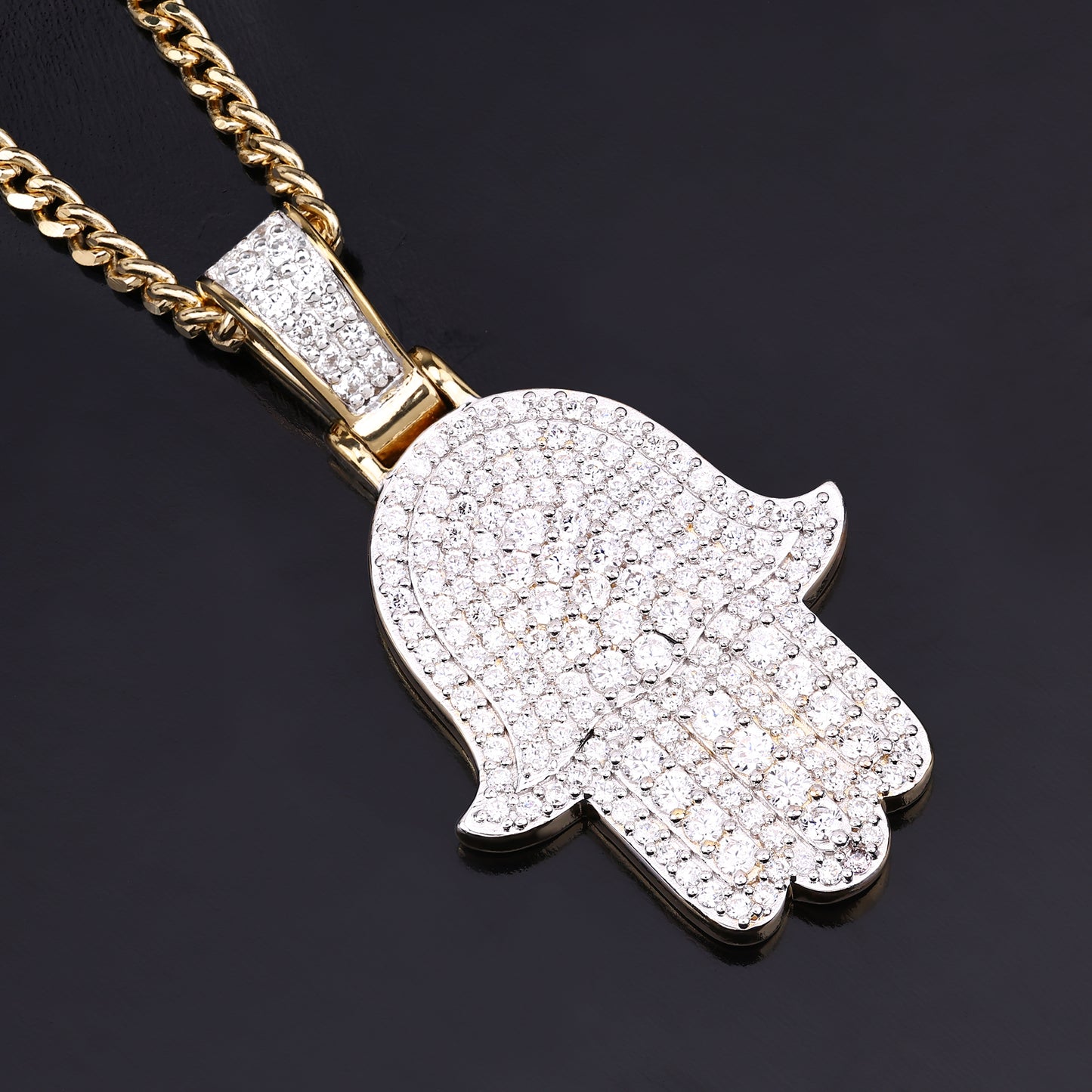Layered Hamsa Hand Pendant