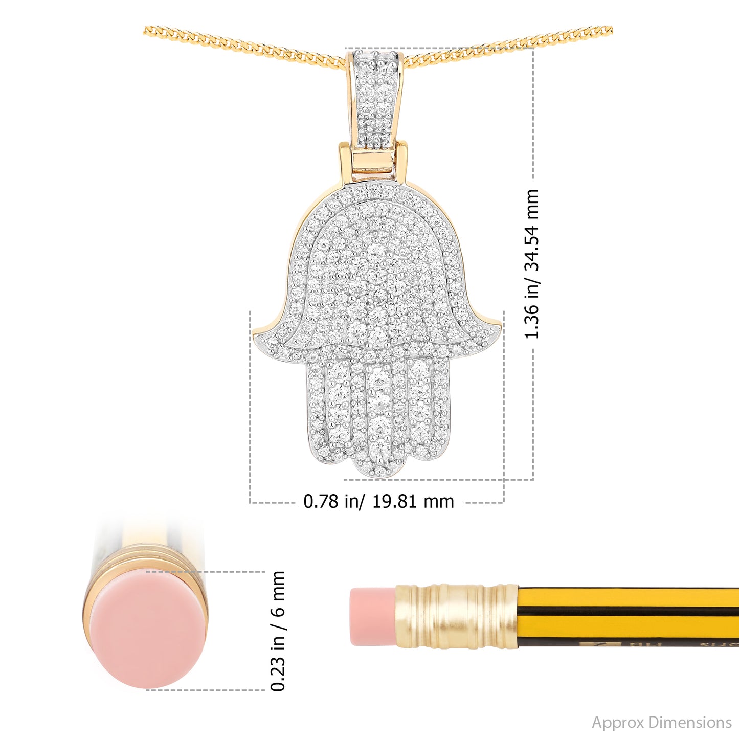 Layered Hamsa Hand Pendant
