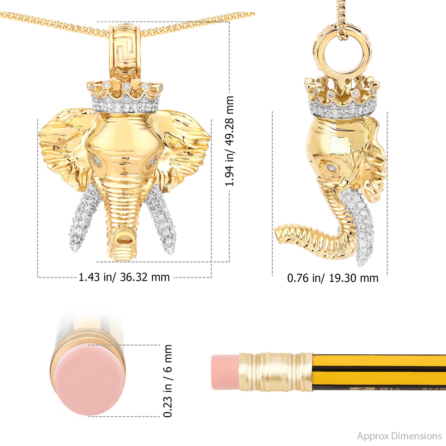 Hip Hop Elephant King Pendant