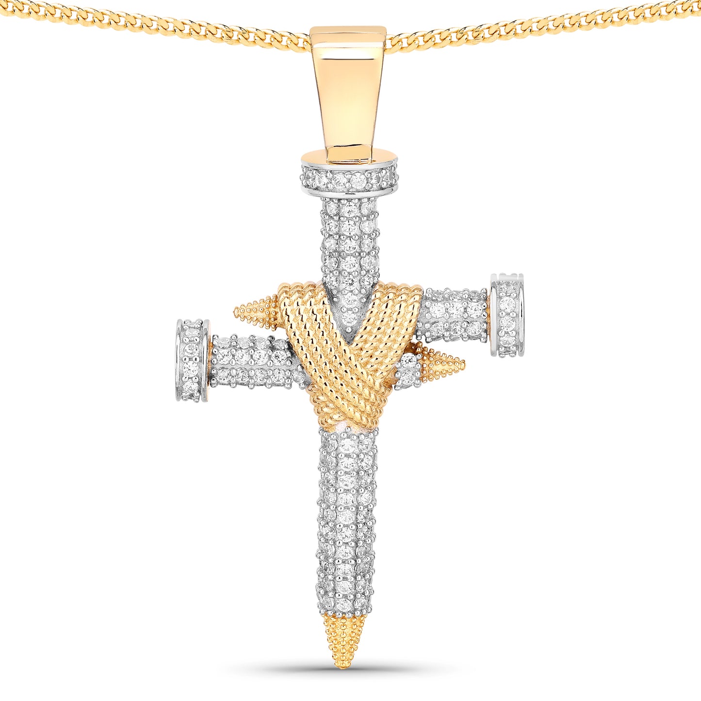 Double Nail Cross X Pendant