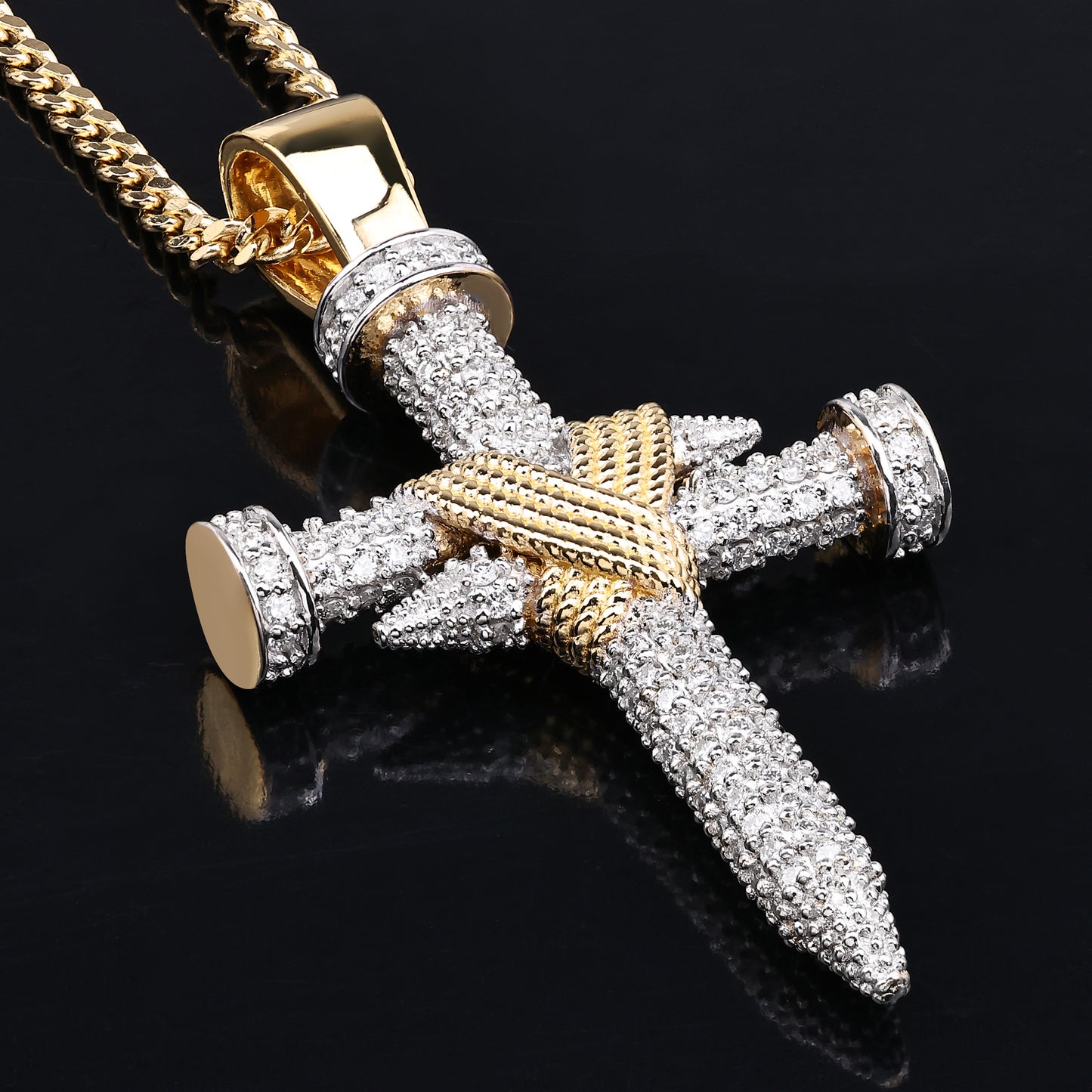 Double Nail Cross X Pendant