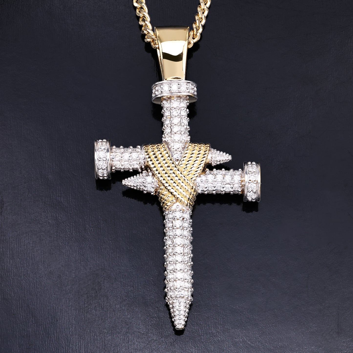 Double Nail Cross X Pendant