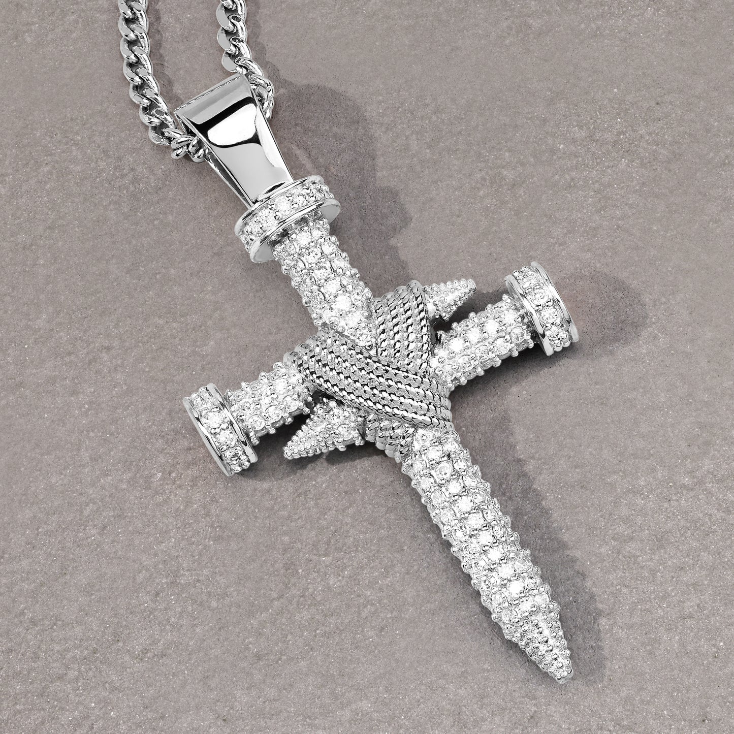 Double Nail Cross X Pendant