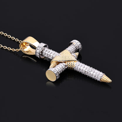 Double Nail Cross X Pendant