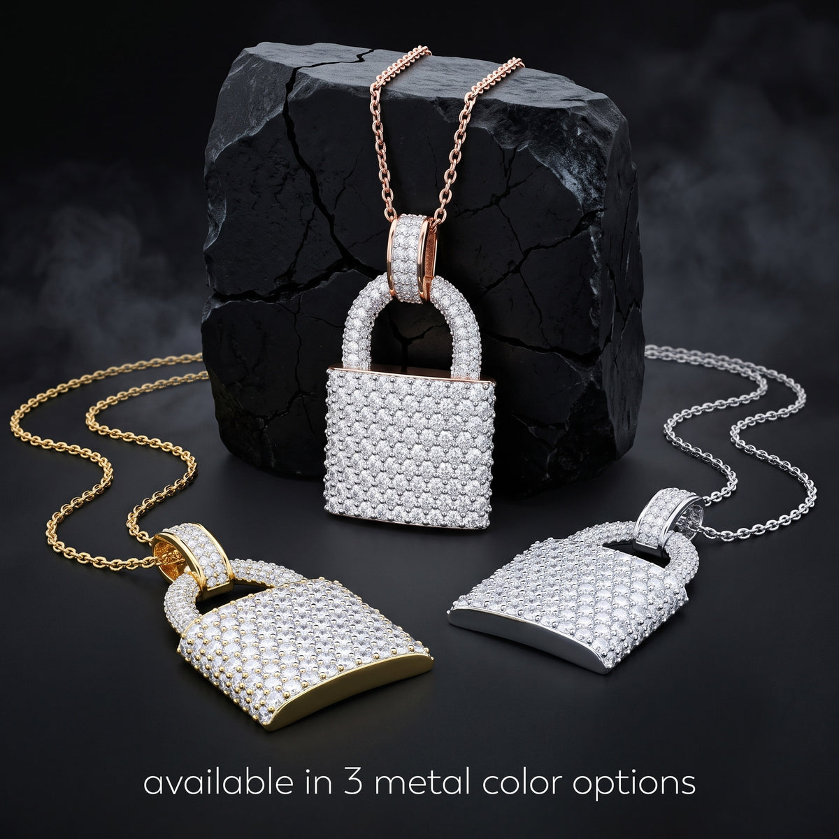 Pave Padlock Pendant